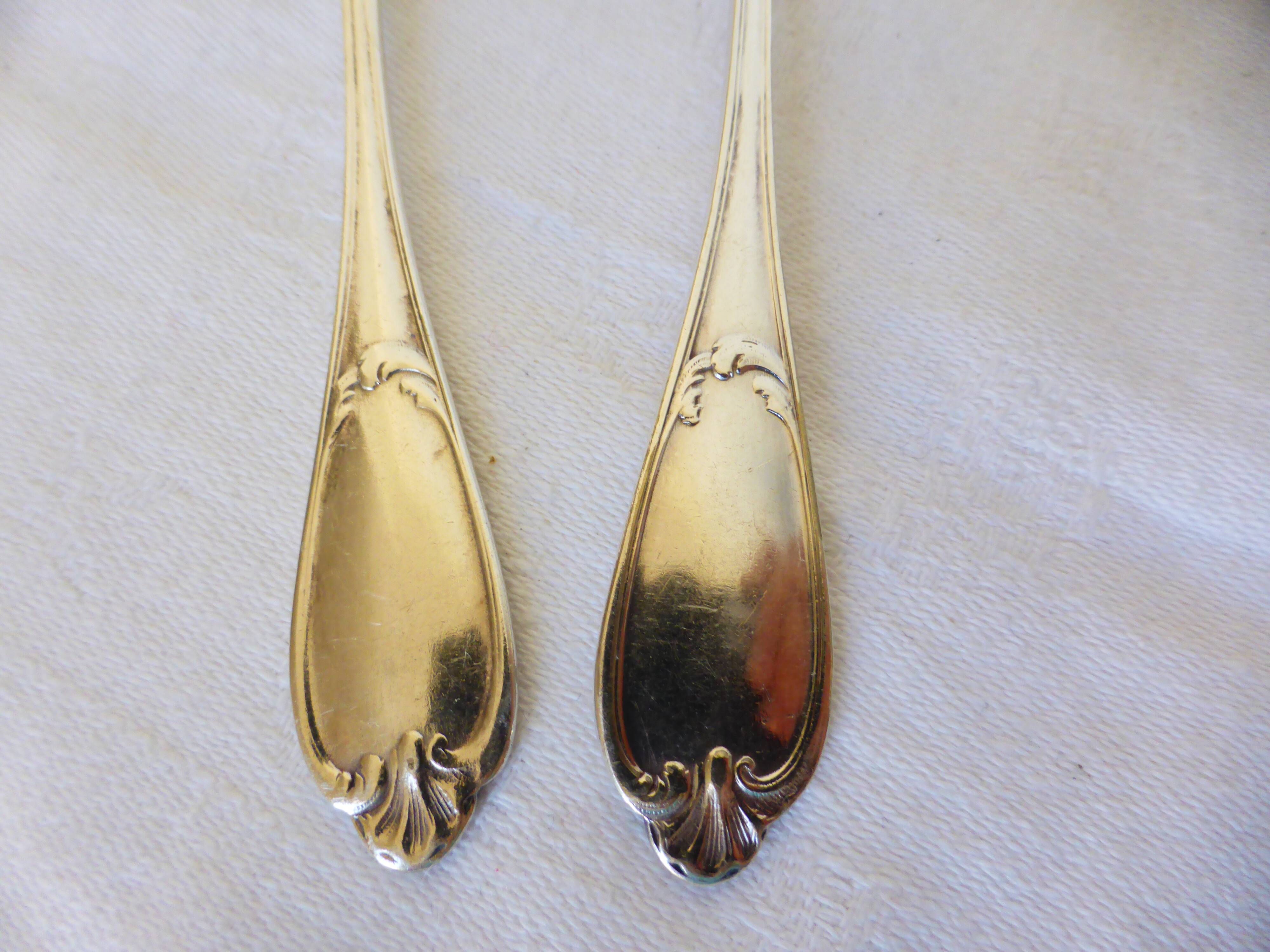 2 vintage silver plated Ercuis teaspoons