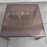 Smoked plexiglass side table