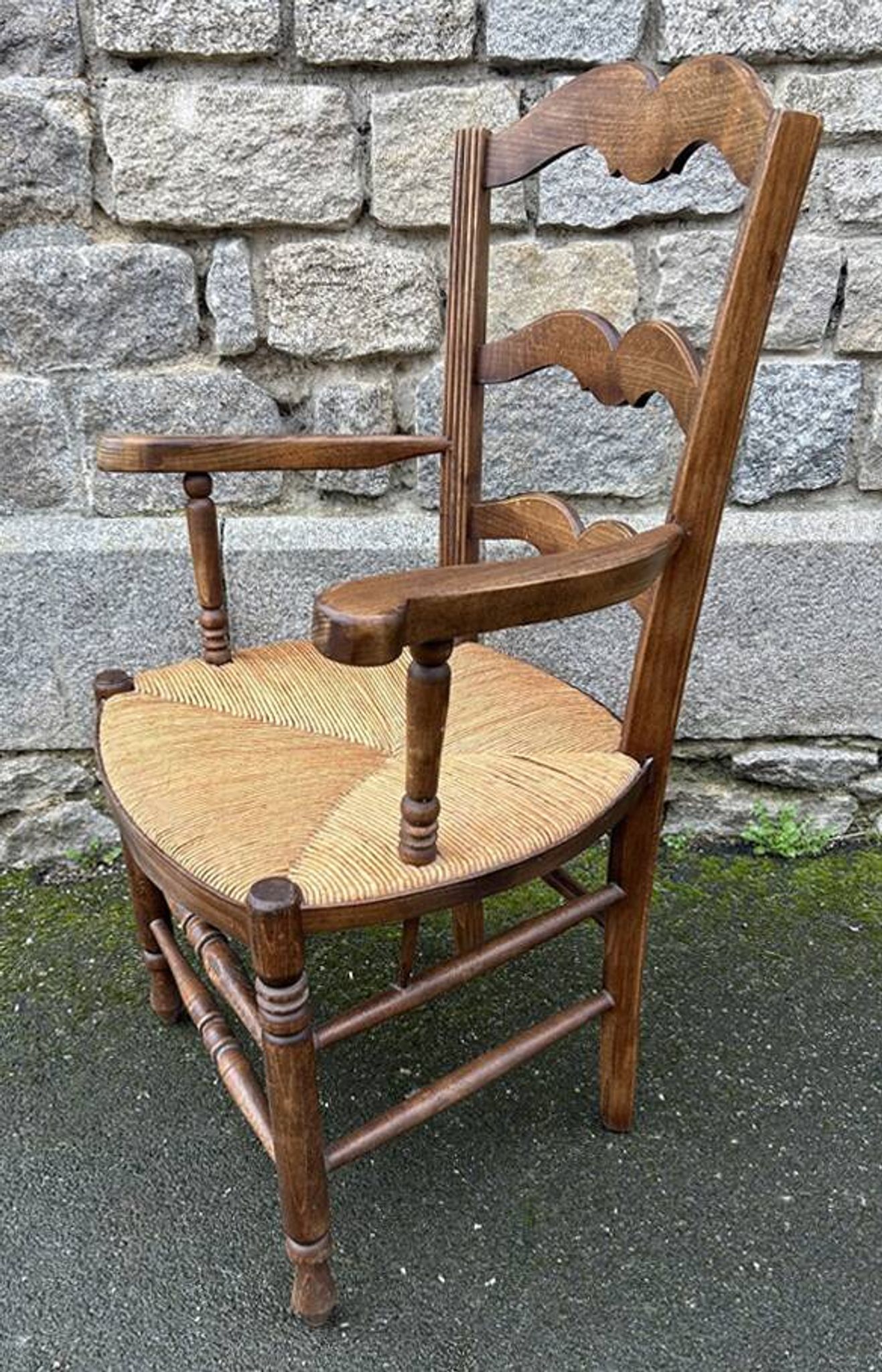 Fauteuil provencal, paillé, vintage, début XXème s.