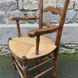 Provencal armchair, straw, vintage, early 20th century.