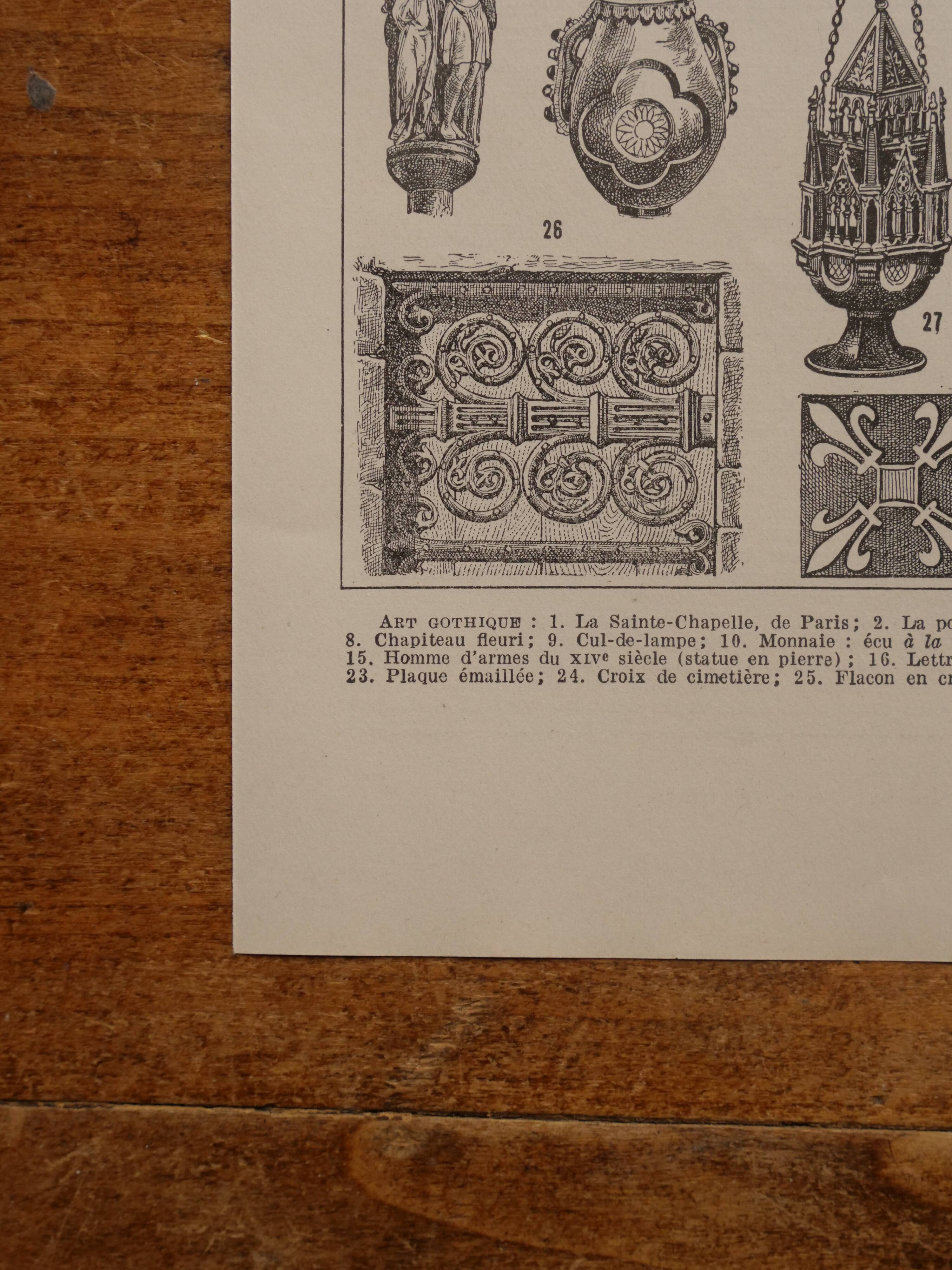 Original lithograph on Gothic art