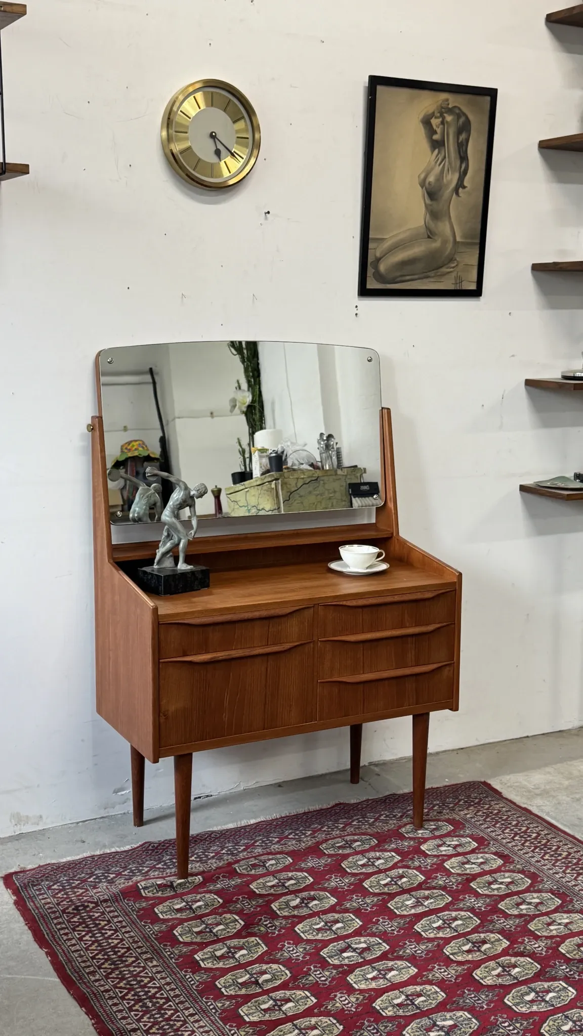 Teak dressling table, Denmark, 1960s–70s, vintage, mid-century modern