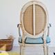 Louis XVI medallion armchair renovated velvet