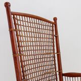 "Winter Garden" High back Wood and wicker chair