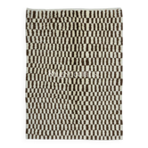 Tapis Tulu noué à la main en marron et beige. 100 % laine. Tapis sur mesure à motifs modernes en damier.