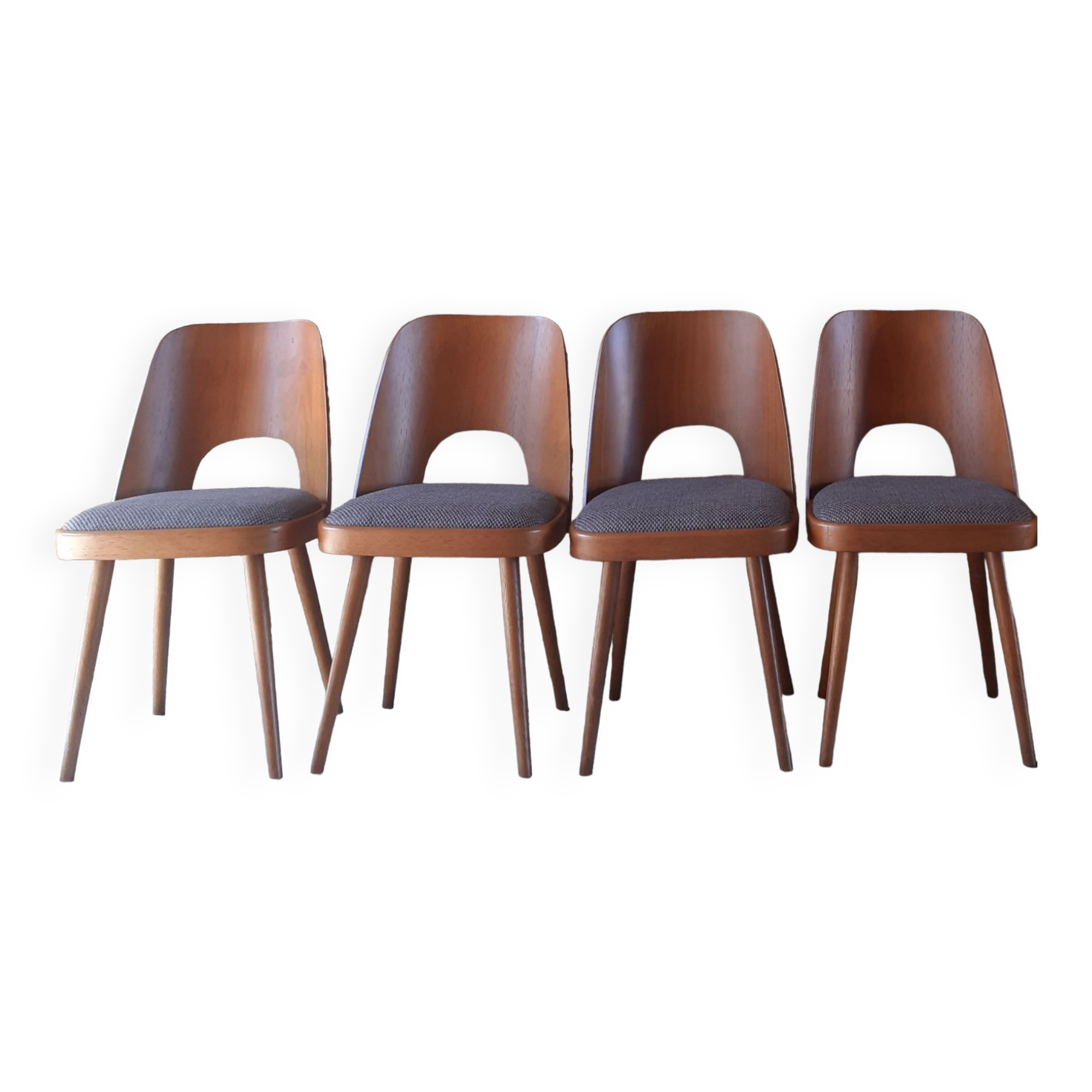 Set 4 chaises TON 515 en hêtre par Oswald Haerdtl 1955