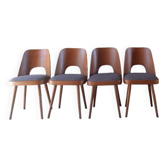 Set of 4 TON 515 chairs in beech by Oswald Haerdtl 1955