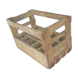 Box wine 15 bottles Nicolas reinforcement metal vintage