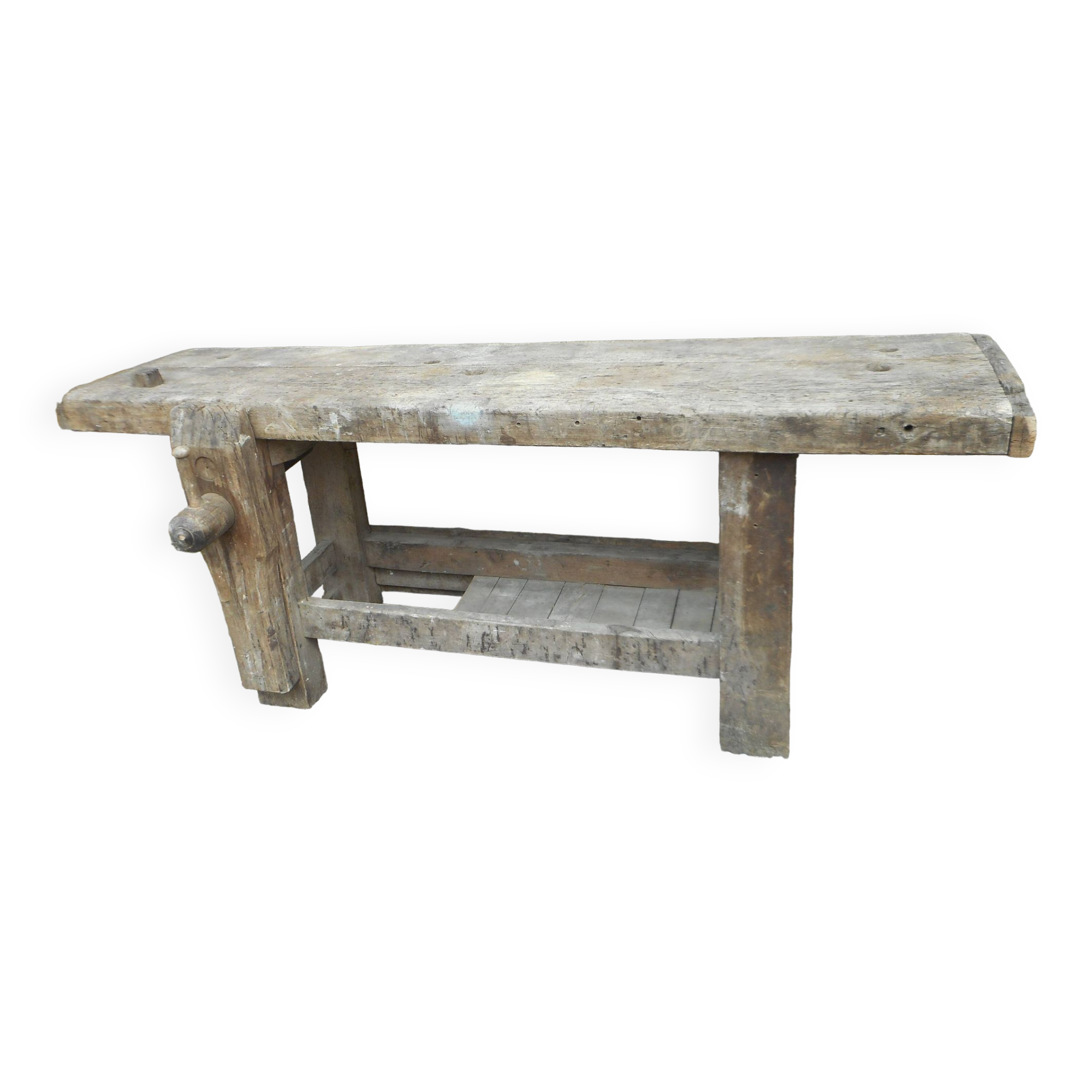 Old oak carpenter's workbench