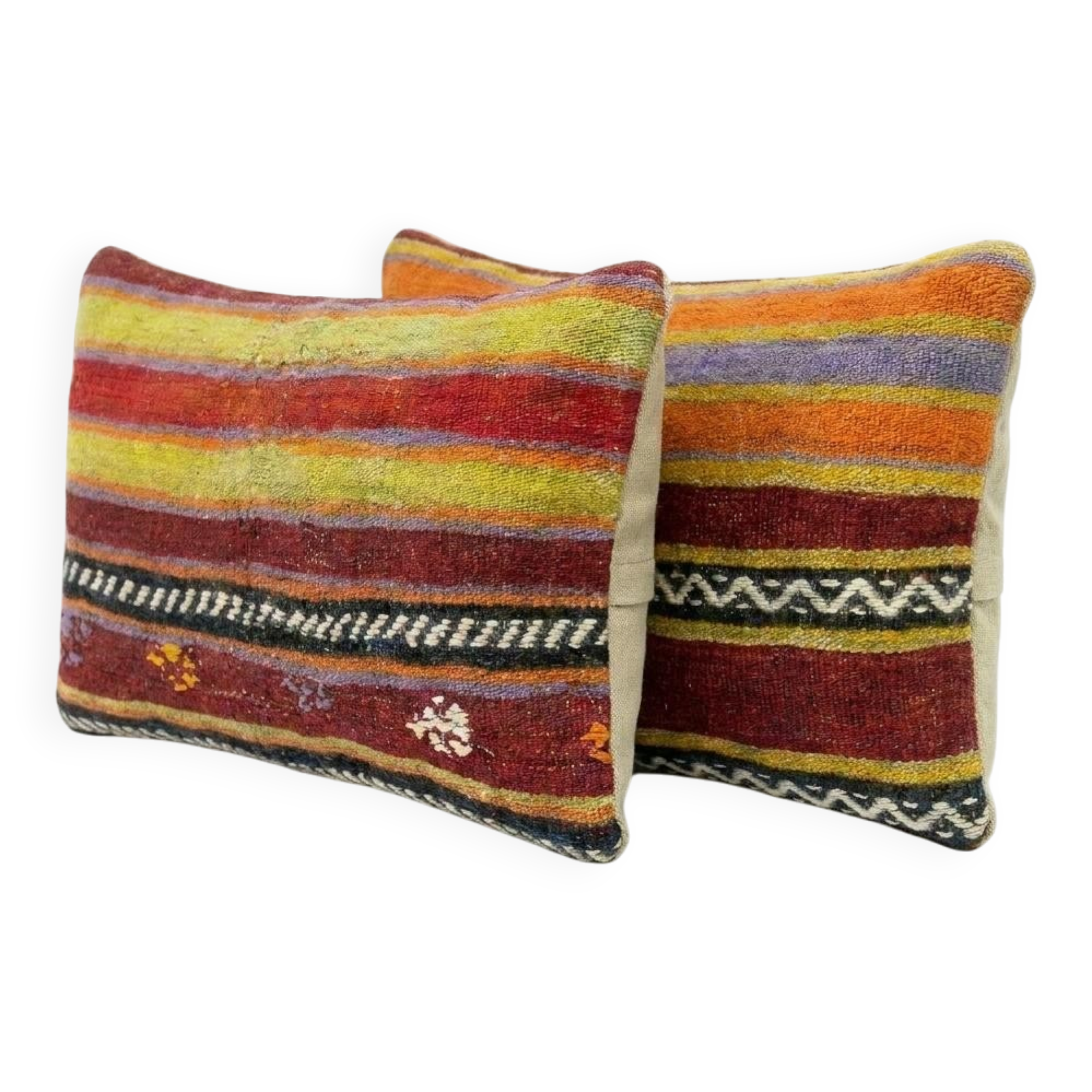 Set of 2 vintage kilim cushion covers 30x51 cm