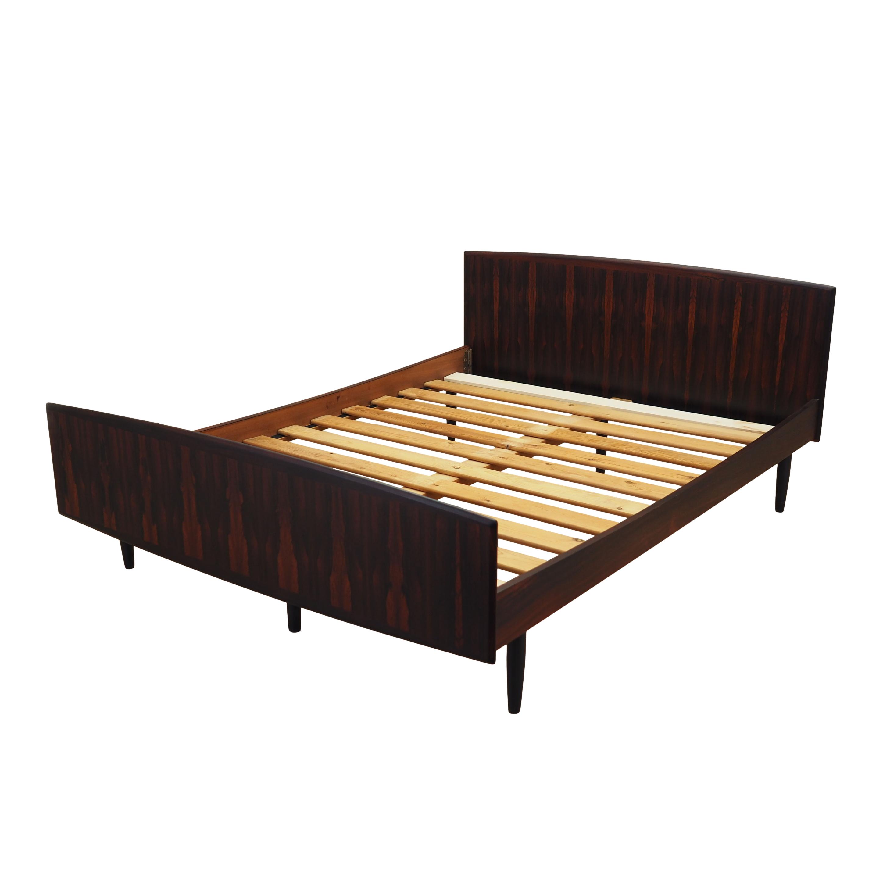 Rosewood bed, Danish design, 1970s, manufactured by Omann Jun