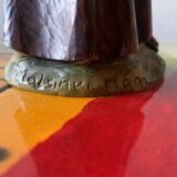 Statuette of Saint Francis of Assisi - 25 cm - hand-painted resin - Malsiner Hans - Italy - 1990