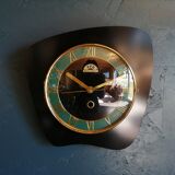 Clock vintage formica silent wall clock "ffr black and green"