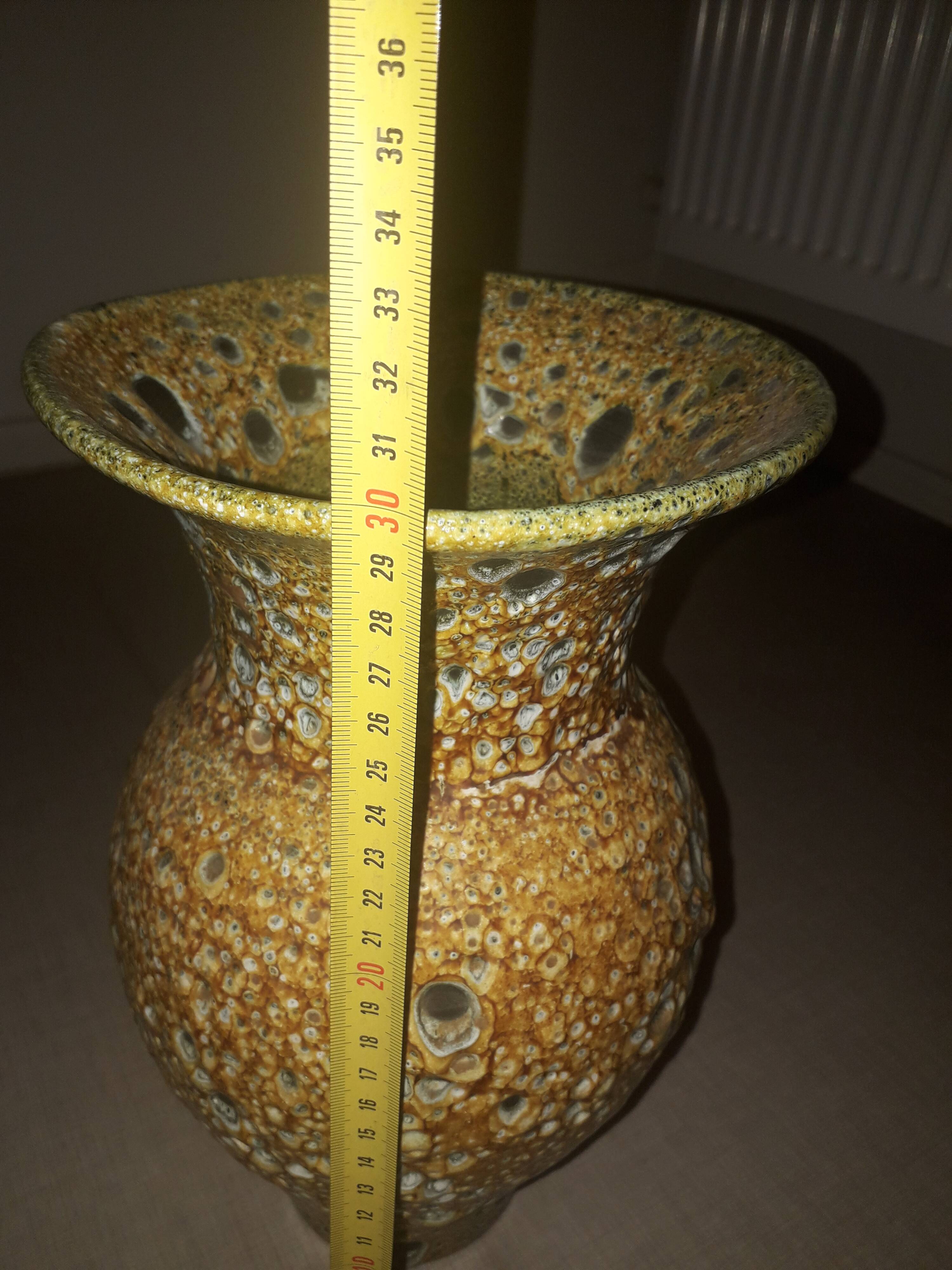 Vintage lava effect ceramic vase