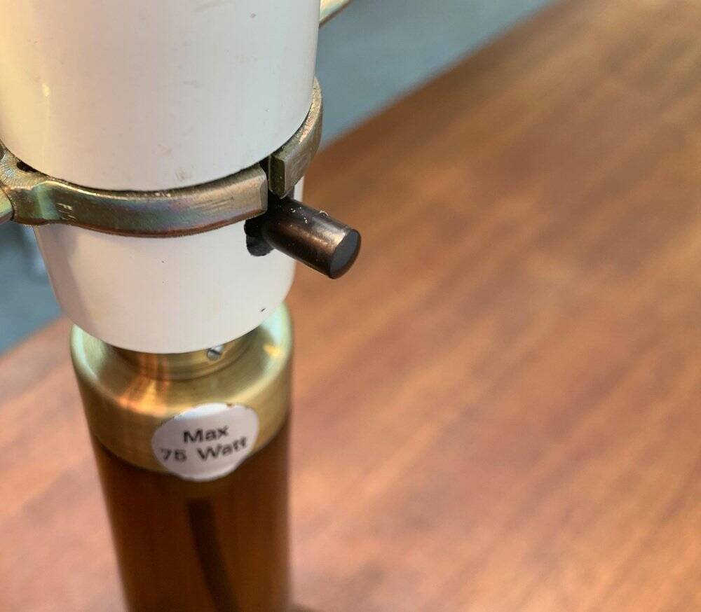 Vintage Danish table lamp model Fleur in glass by Michael Bang for Holmegaard, 1970s.