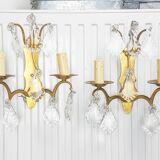 Pair of wall sconces in bronze and crystal – Empire Style – MG