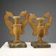 Antique vases in gilded and lacquered wood, Italy, 19th century