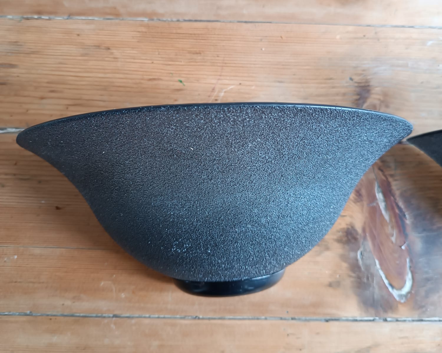 Pair of black granite glass wall lights