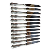 Coffret 12 couteaux à dessert – Métal argenté et inox