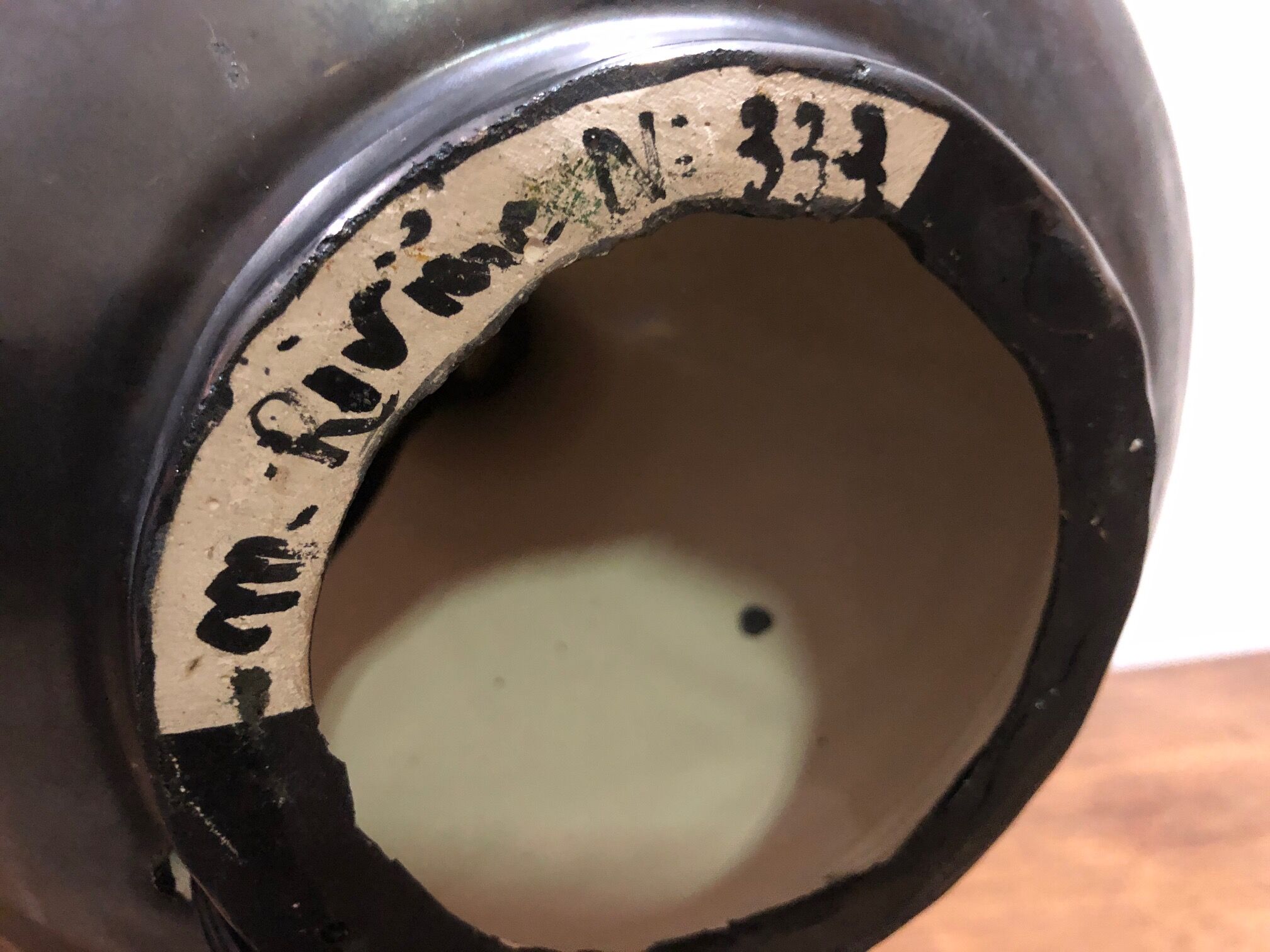 Ceramic lamp signed Jean Rivière 1950