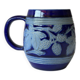 Gros mug vintage en grès bleu