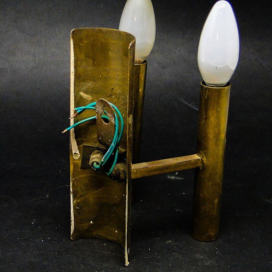 Metal two-armed wall lamp, 1970s
