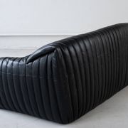 Black Leather Sandra Sofa Set by Annie Hieronimus for Ligne Roset, 1973, Set of 6