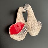 Duo goose-shaped goose and pepper shaker in ceramic
