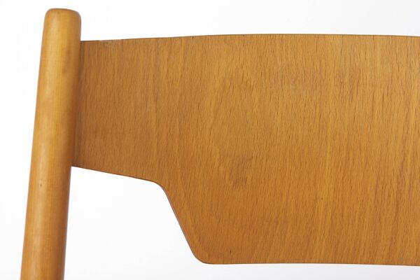 Chaise pliante vintage Hiller   Chaise en hêtre allemand   Années 1970