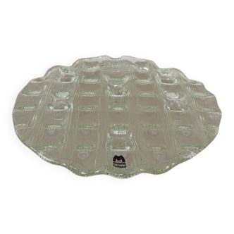 Vintage Mid Century Modern Muurla Glass 6 Place Round Candle Holder, M