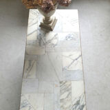 Marble and wrought iron coffee table