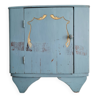 Chevet bois ancien bleu