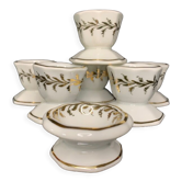 Old eggcups Limoges decorated gold hand Faillet