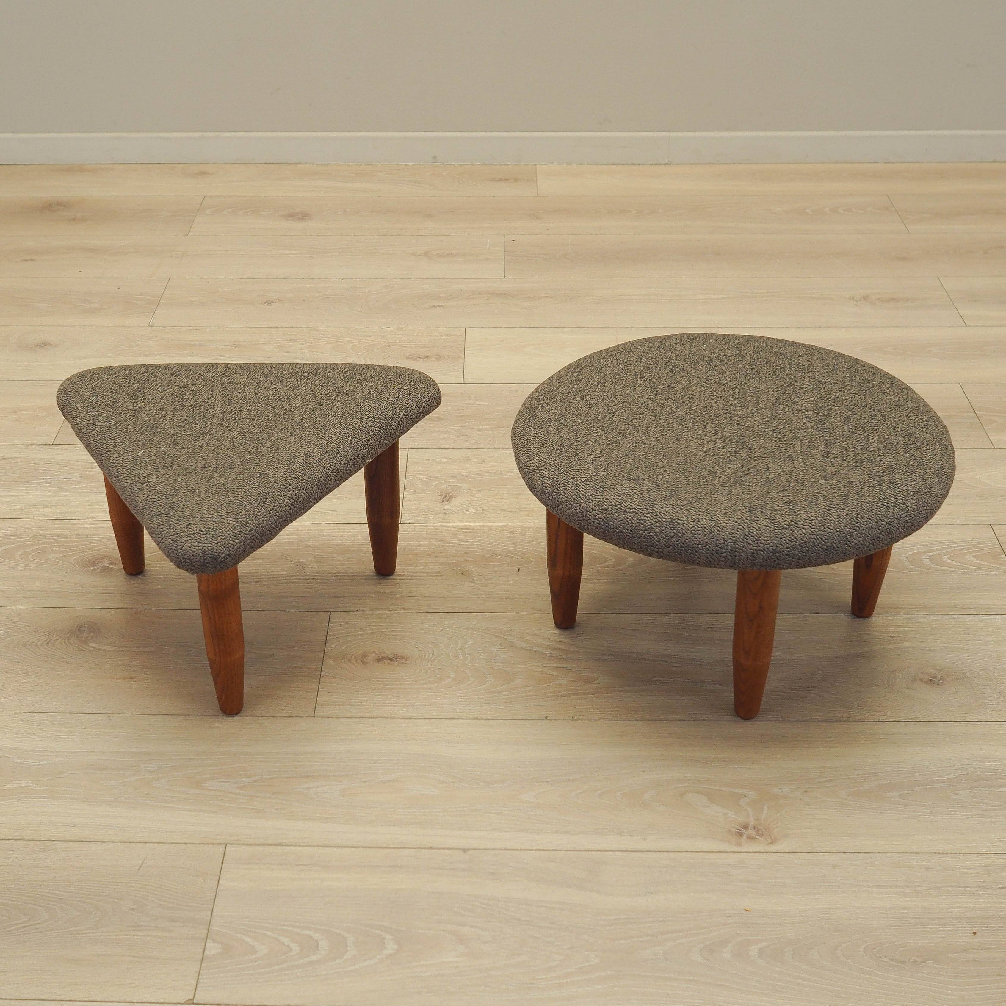 Set of two brown footstools, Danish design, 1990s, production: Denmark