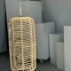 Large lantern-shaped rattan pendant lamp H50 D24