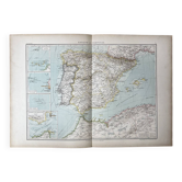 Carte ancienne Espagne et Portugal 55x37,5cm
