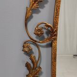 Entryway Mirror and Brass and Glass Console by Pierluigi Colli with Floral Frame