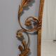 Entryway Mirror and Brass and Glass Console by Pierluigi Colli with Floral Frame