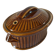 Small vintage oval terrine in caramel ceramic