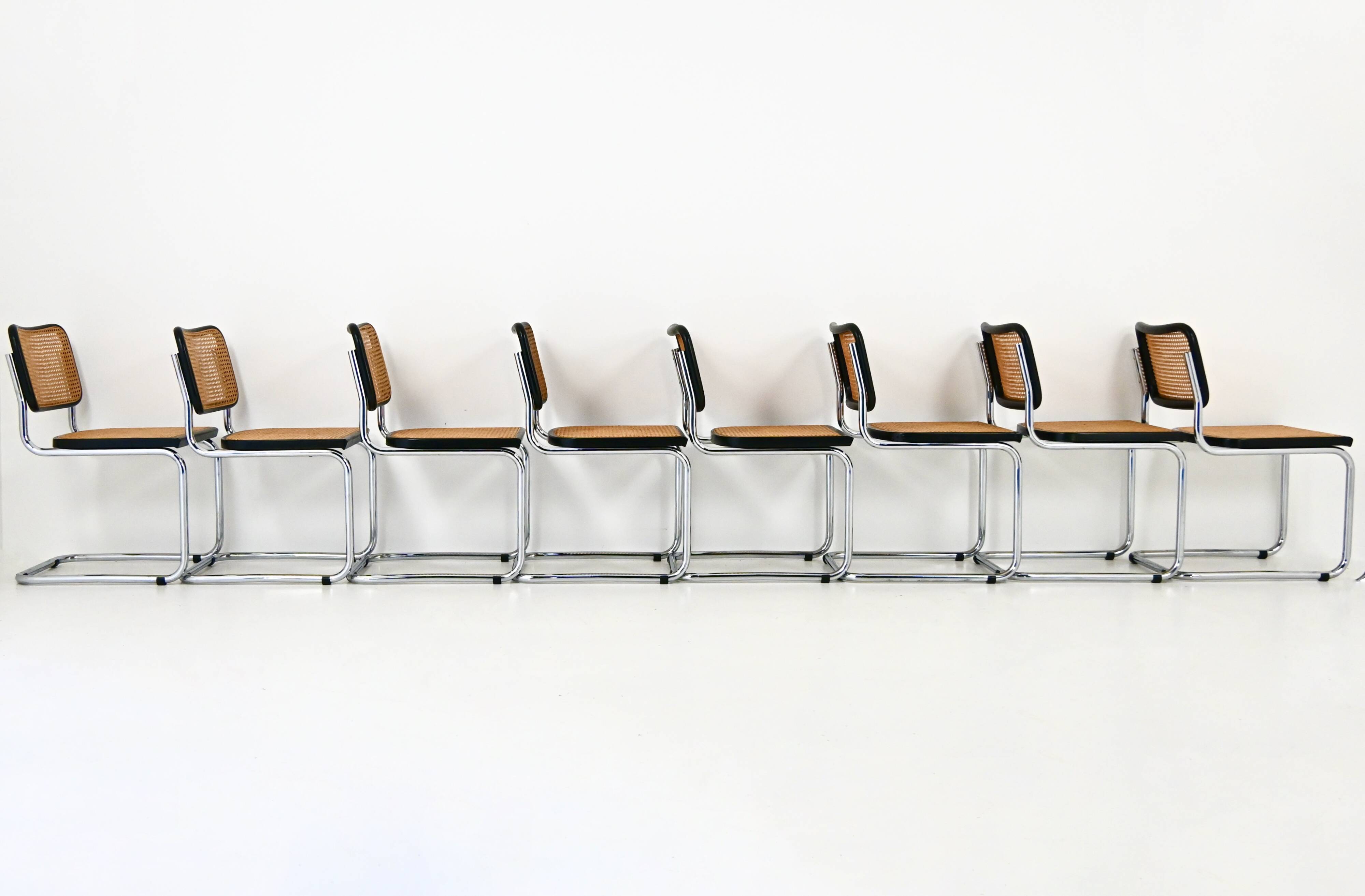 Set of 8 Dining Chairs Style B32 by Marcel Breuer