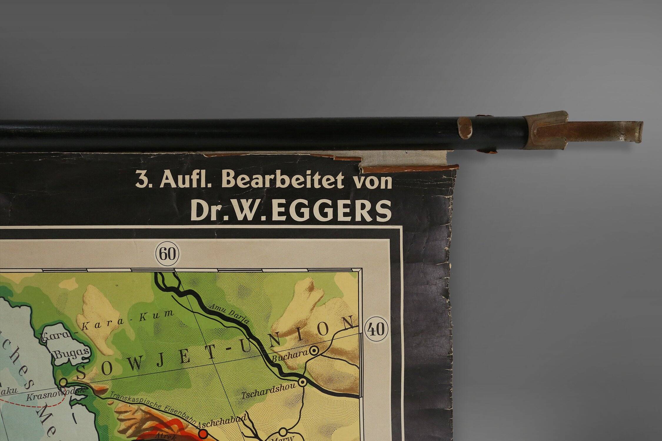 Large Educational Wall Chart or Map of Africa, Germany 1950s