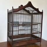 Retro metal and wood birdcage