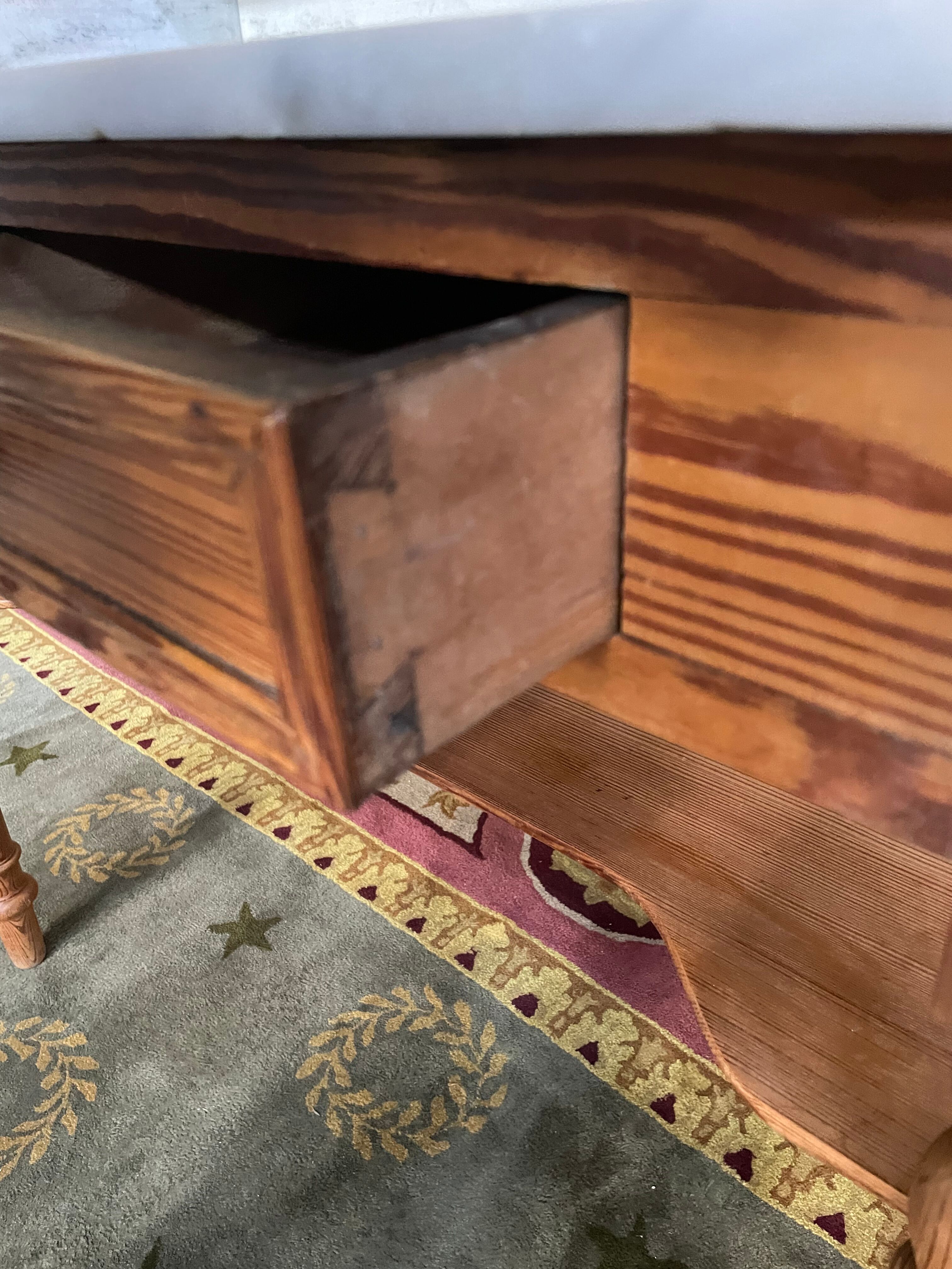 Toilet table - Louis Philippe dressing table in fir and marble