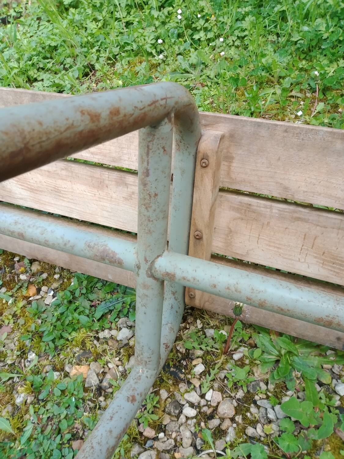 School bench from the 1950s, length 210 cm
