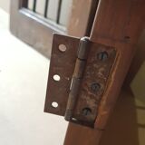 Old Burmese teak gate with openwork wrought iron panels