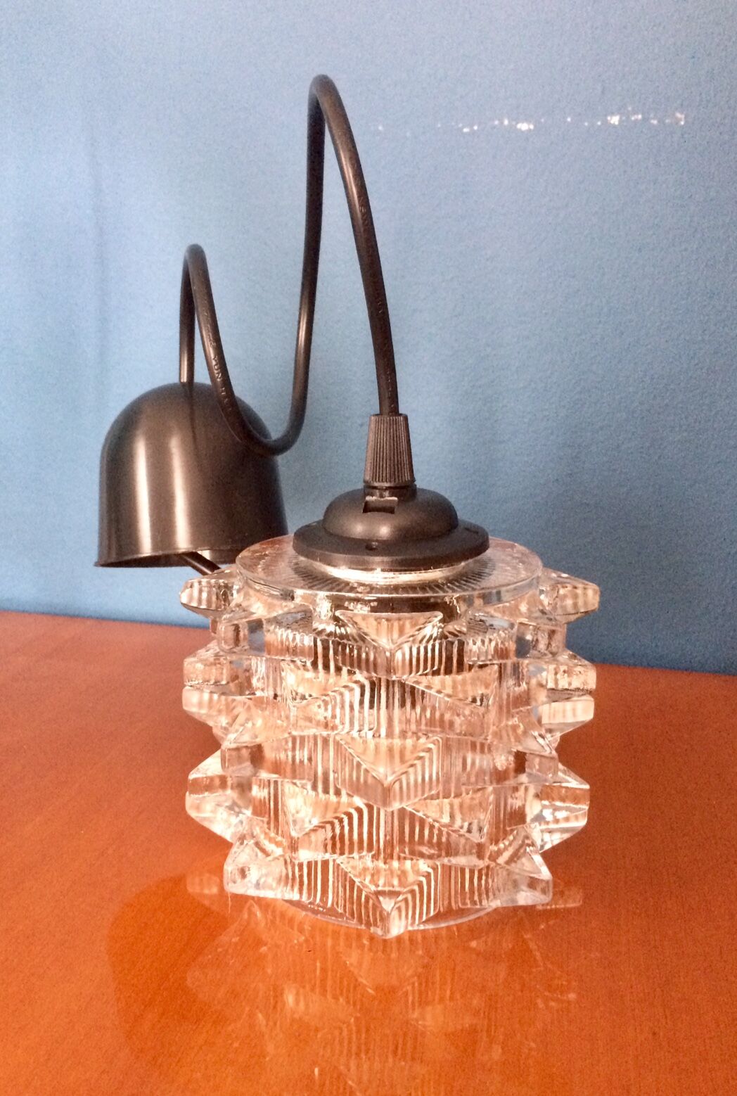 Chiseled glass hanging