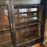 Black lacquered teak display case