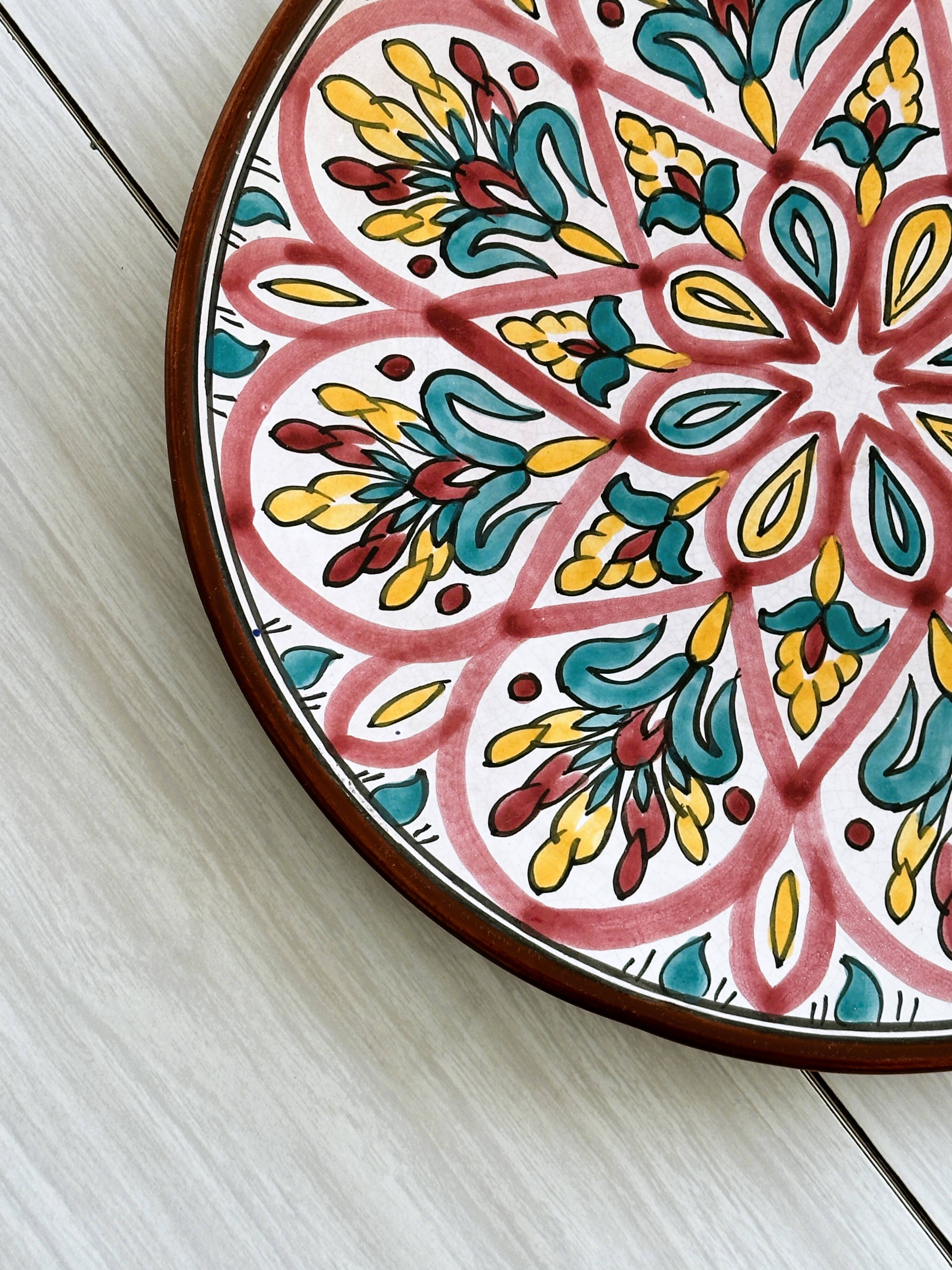 Large colorful dish.
