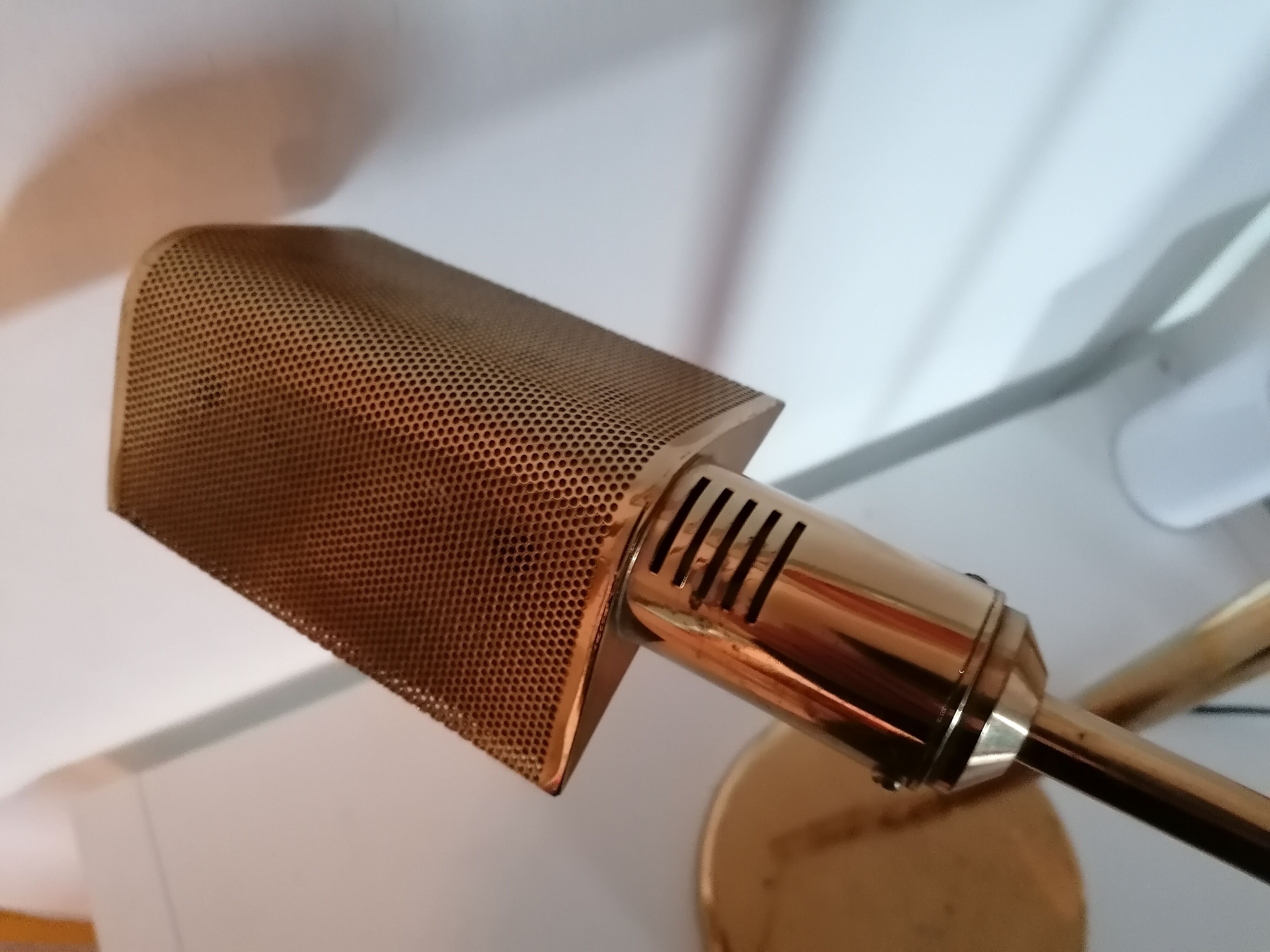 Golden metal reading lamp 2 articulated arms