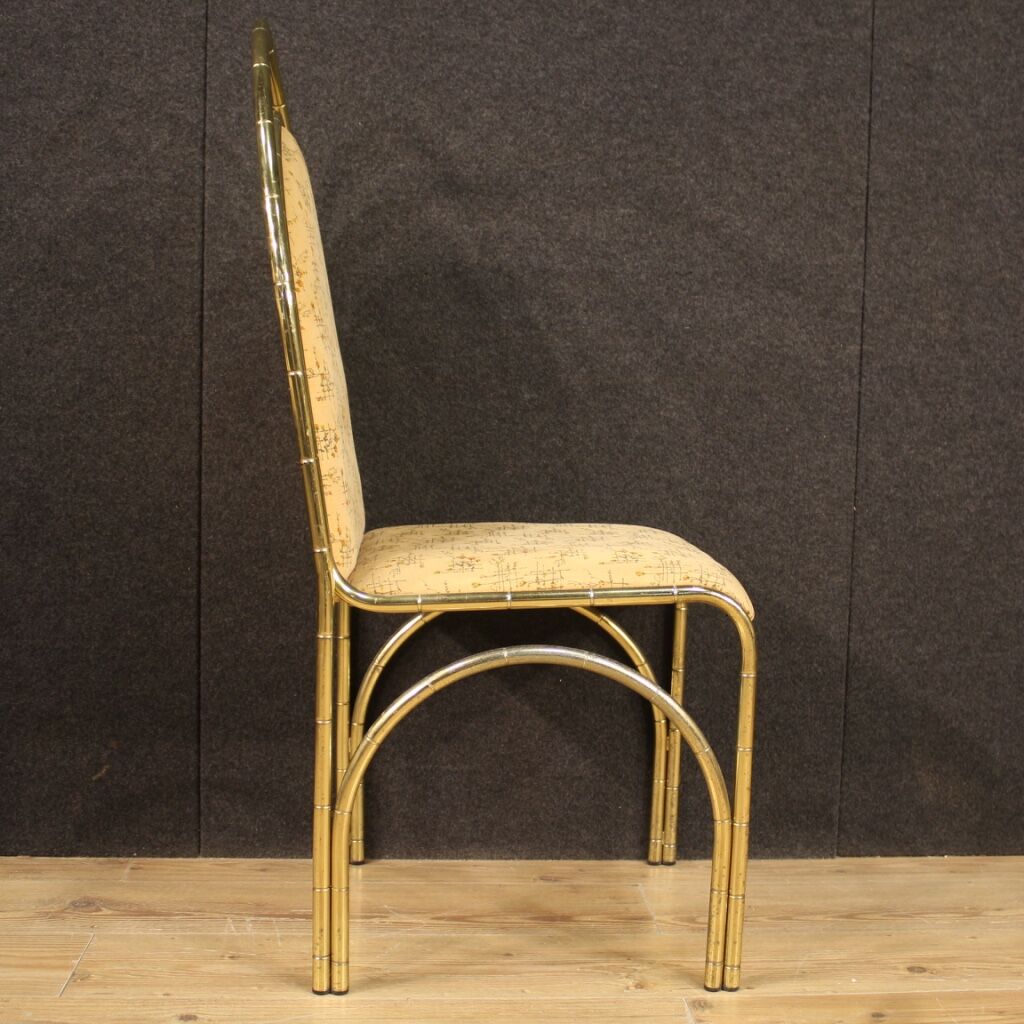 Six Italian design chairs in golden metal